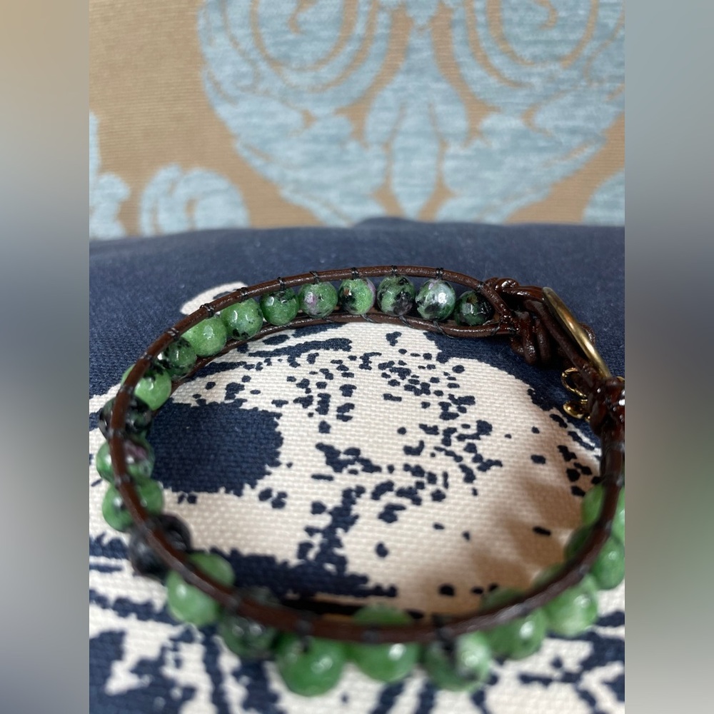 Stackable Ruby Zoisite Bead Bracelet - image 2